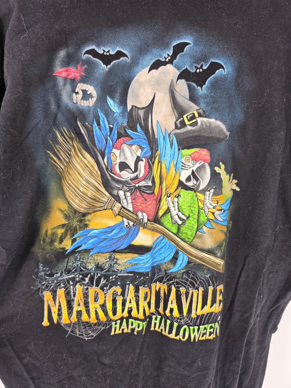 Margaritaville Happy Halloween Mens Sz XL Short Sleeve Graphic T Shirt Black